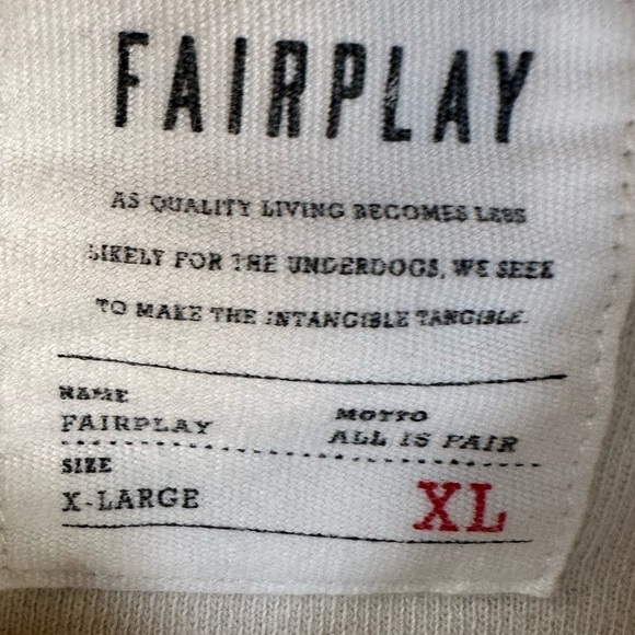Fairplay Terry Crew Neck Ivory Sweatshirt Mens Size XL Extra Large - Picture 2 of 7